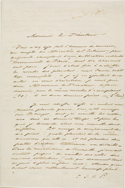 Lettre autographe de Charles Meryon - Charles Meryon