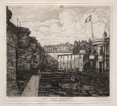 Établissement de bains froids Chevrier, Paris - Charles Meryon