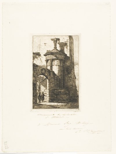 Entrée du monastère des Capucins français à Athènes - Charles Meryon