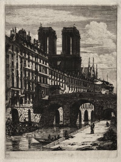 Eaux-fortes de Paris : Le Petit Pont - Charles Meryon