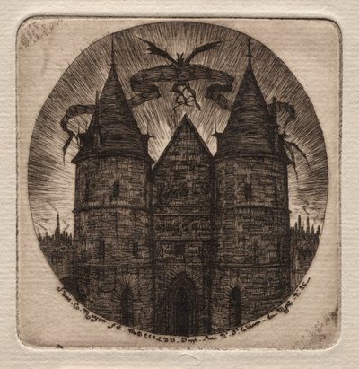 Eaux-fortes de Paris : Ancienne porte du Palais de Justice, 1854 - Charles Meryon