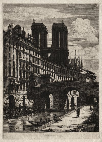 Eaux-fortes de Paris : Le petit pont - Charles Meryon