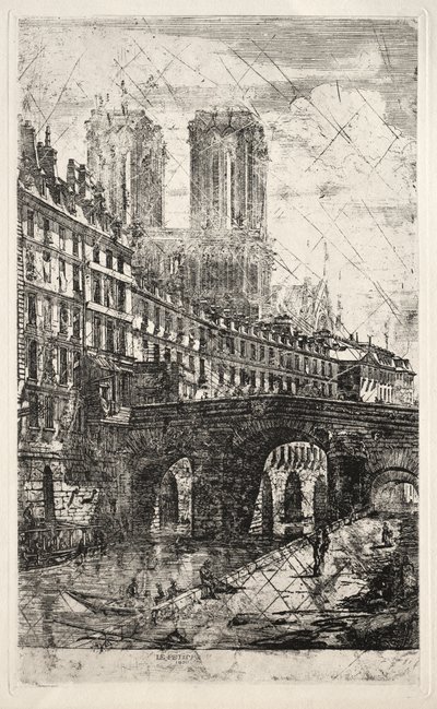 Eaux-fortes de Paris : Le Petit Pont - Charles Meryon