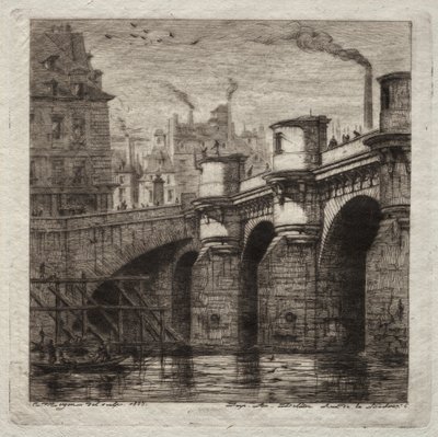 Eaux-fortes de Paris : Le Nouveau Pont - Charles Meryon