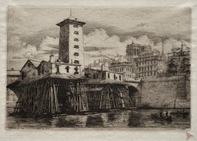 Eaux-fortes de Paris : La pompe de Notre-Dame, 1852 - Charles Meryon