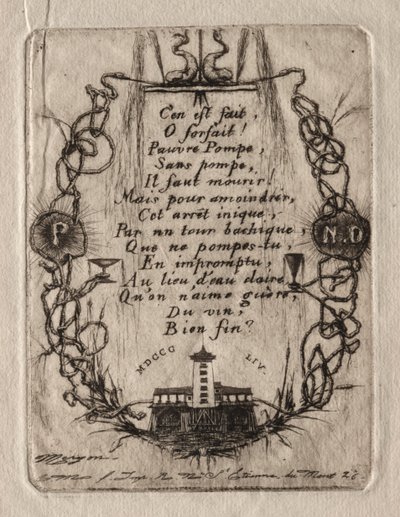 Eaux-fortes de Paris : La pompe de Notre-Dame, petite plaque - Charles Meryon