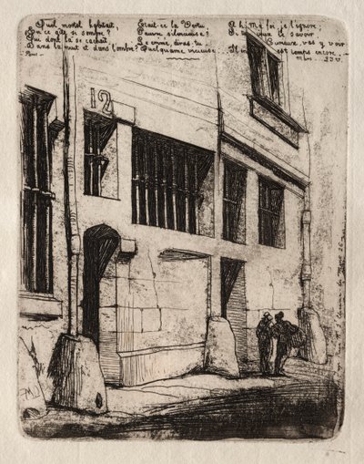 Eaux-fortes de Paris : La rue des Mauvais Garçons - Charles Meryon