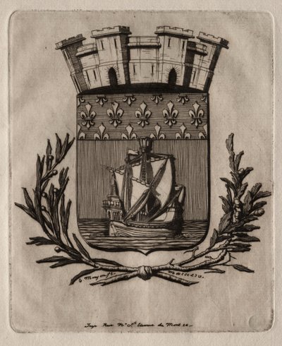 Eaux-fortes de Paris : Les armes symboliques de la ville de Paris - Charles Meryon