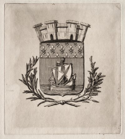Gravures de Paris : Les Armes symboliques de la ville de Paris - Charles Meryon