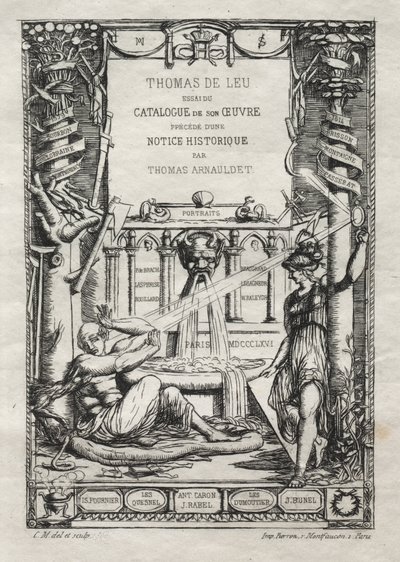 Frontispice pour un catalogue des gravures de Thomas de Leu - Charles Meryon