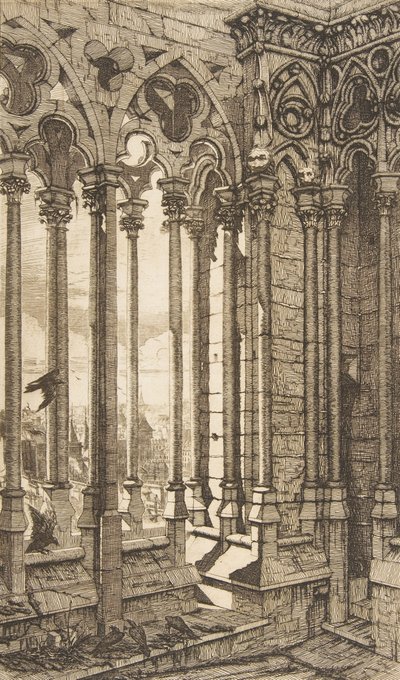 Galerie, Cathédrale Notre-Dame, Paris, 1853 - Charles Meryon