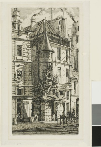 Maison avec une tourelle, rue de la Tixeranderie - Charles Meryon