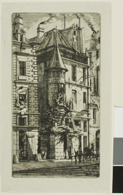Maison avec une tourelle, rue de la Tixeranderie - Charles Meryon