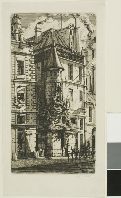 Maison avec une tourelle, rue de la Tixeranderie, Paris - Charles Meryon