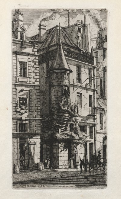 Maison avec une tourelle, rue de la Tixeranderie, Paris, 1852 - Charles Meryon