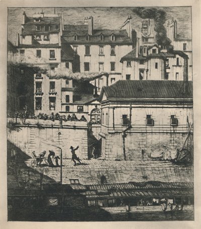 La Morgue 3e état, 9 18 x 8 18 pouces, 1854, 1927 - Charles Meryon