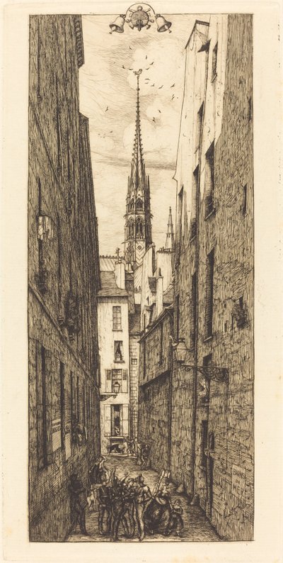 La Rue des Chantres, Paris - Charles Meryon