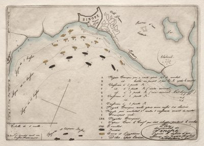 Carte de la bataille de Sinope, 1853 - Charles Meryon