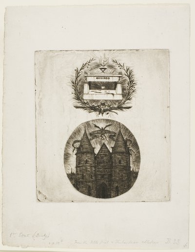 Tombe de Molière, cimetière du Père-Lachaise, Paris et Ancienne Porte du Palais de Justice, Paris - Charles Meryon