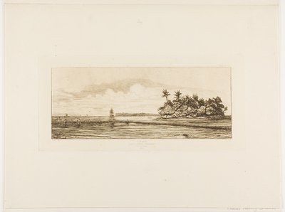 Océanie : Pêche, près des îles à palmiers du groupe Uea ou Wallis, 1845 - Charles Meryon
