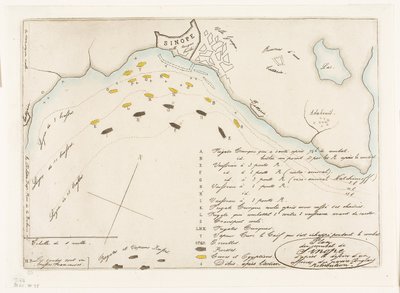 Plan de la bataille de Sinope - Charles Meryon
