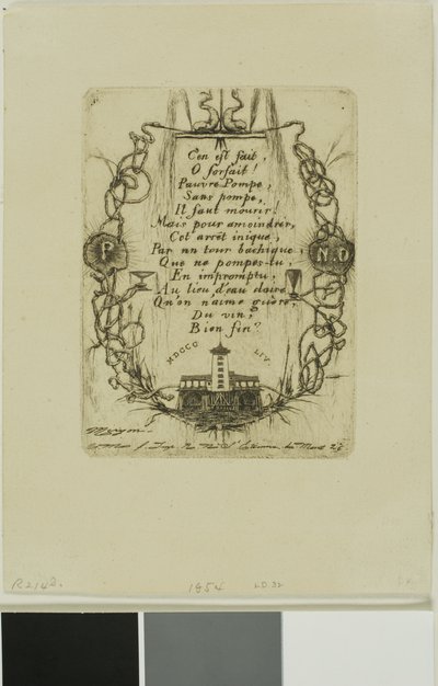Pompe Notre-Dame, Paris, petite assiette - Charles Meryon