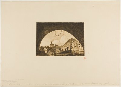 Pont-Neuf et la Samaritaine vus sous la première arche du Pont-au-Change, Paris - Charles Meryon