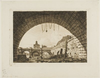 Pont-Neuf et la Samaritaine Vue sous la Première Arche du Pont-au-Change, Paris - Charles Meryon