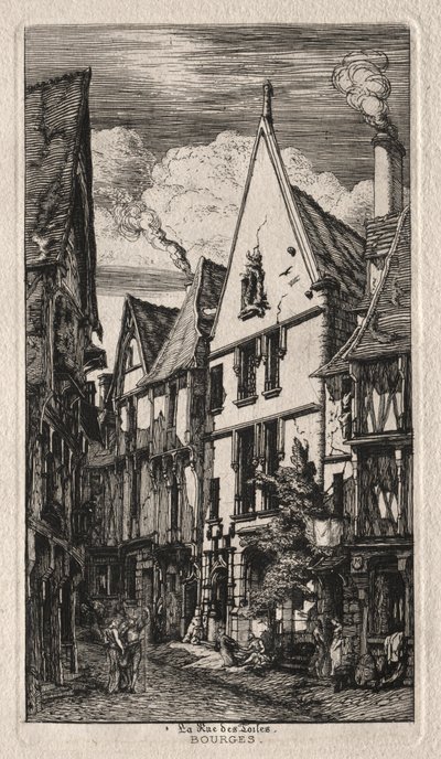 Rue des Toiles, Bourges, 1853 - Charles Meryon