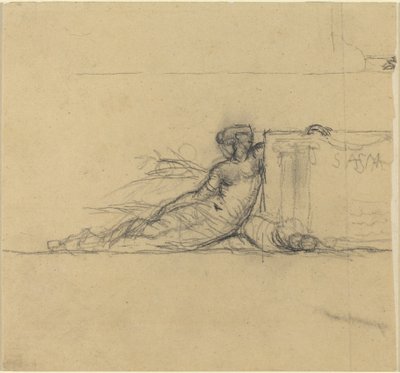 Figure féminine assise pour "San Francisco" - Charles Meryon