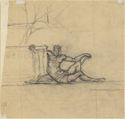Figure masculine assise pour "San Francisco" - Charles Meryon