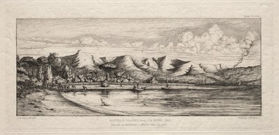 Pêche à la Seine au large de la Pointe des Charbonniers, Akaroa, Péninsule de Banks, 1845 - Charles Meryon
