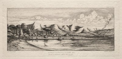 Pêche à la senne au large de Charcoal Burners Point, Akaroa, Péninsule de Banks, 1845 - Charles Meryon
