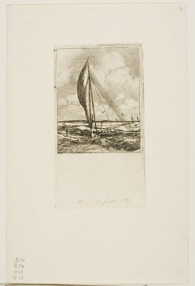 Proa à voile rapide, archipel de Mulgrave, Océanie - Charles Meryon