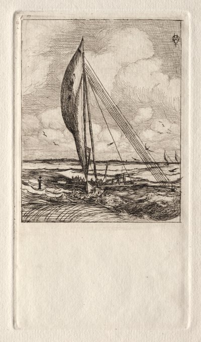 Proa à voile rapide, Archipel de Mulgrave, Océanie - Charles Meryon
