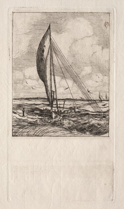 Proa à voile rapide, archipel de Mulgrave, Océanie, 1866 - Charles Meryon