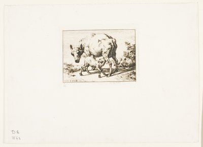 La brebis avec deux agneaux - Charles Meryon