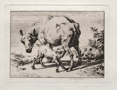 La brebis avec deux agneaux, 1850 - Charles Meryon