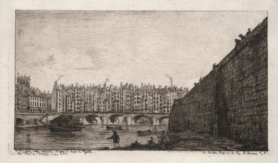 Le Pont de la Bourse, Paris, vers 1784 - Charles Meryon