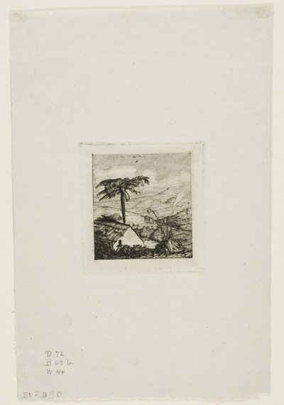 La chaumière du vieux soldat, Akaroa, 1845 - Charles Meryon