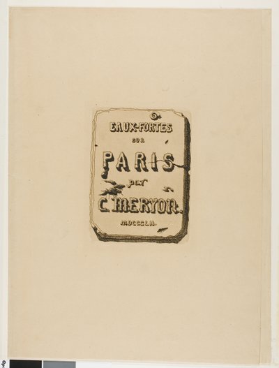 Page de titre pour Eaux-Fortes sur Paris - Charles Meryon