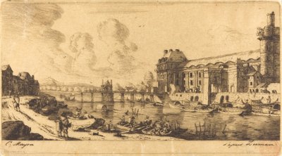 Le Pavillon de Mlle. et une partie du Louvre - Charles Meryon after Reinier Nooms, called Zeeman