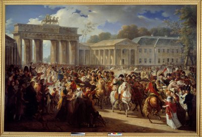 Entrée de Napoléon Ier à Berlin, menant sa garde à travers la porte de Brandebourg (1806) - Charles Meynier