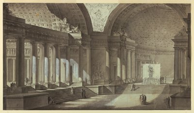 Fantaisie architecturale : Intérieur du temple d