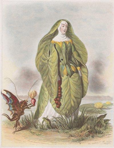 Nénuphar, de Les Fleurs Animées, 1847 - Charles Michel Geoffroy
