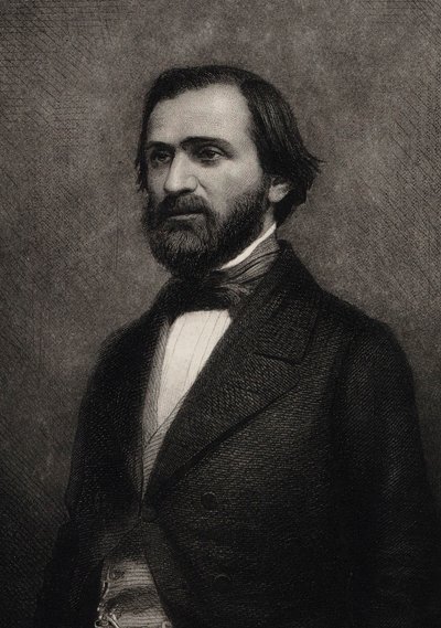 Portrait du compositeur Giuseppe Verdi - Charles Michel Geoffroy