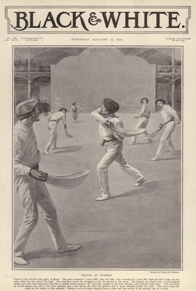 Le sport basque de la pelote joué à Olympia, Londres - Charles Mills (after) Sheldon