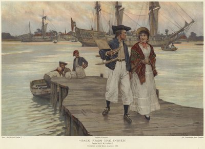 Retour des Indes (lithographie couleur) - Charles Murray (after) Padday
