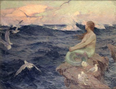 La sirène (huile sur toile) - Charles Murray Padday
