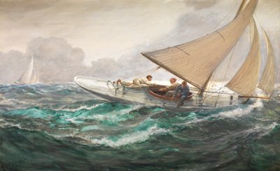 Un coup sur la grand-voile - Charles Napier Hemy
